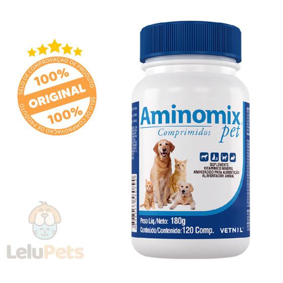 Imagem de Aminomix Pet Suplemento Vitaminico Cães e Gatos 120comp.