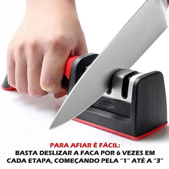 Imagem de Amolador Afiador De Facas Profissional 3 Opções De Afiar