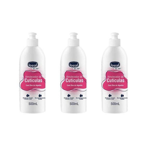 Imagem de Amolecedor De Cuticulas Ideal 500Ml Com Oleo De Algodao-3Un