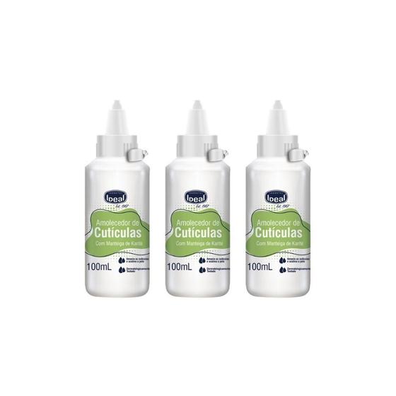 Imagem de Amolecedor De Cutículas Ideal Karite 100Ml - Kit Com 3Un