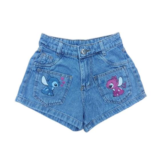 Imagem de Amorinha Kids Shorts Stitch e Angel Jeans