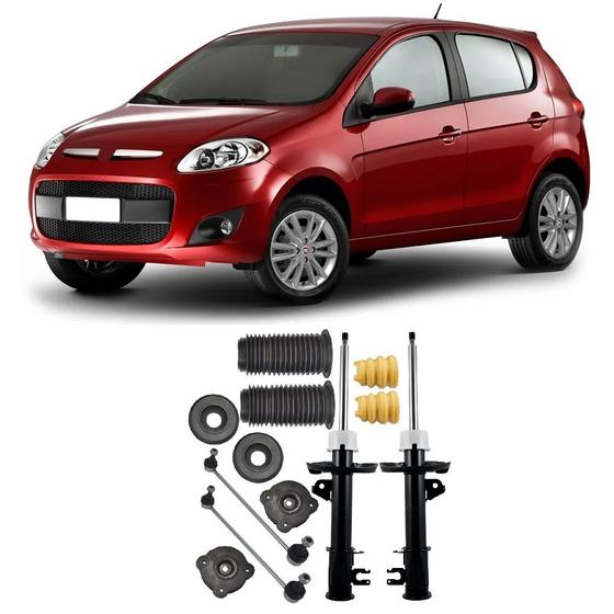 Amortecedor + Kit Batente + Bieleta Fiat Palio Dianteira 2012 Até 2020 O Par Menor preço em Amortecedor + Kit Batente + Bieleta Fiat Palio Dianteira 2012 Até 2020 O Par