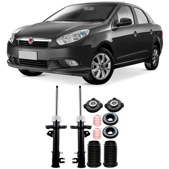 Imagem de Amortecedor + Kit Batente Fiat Grand Siena Dianteiro 2011 Até 2019 O Par