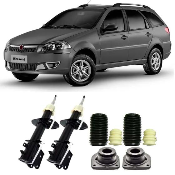 Imagem de Amortecedor + Kit Batente Fiat Palio Weekend Dianteiro 2001 Até 2010 O Par