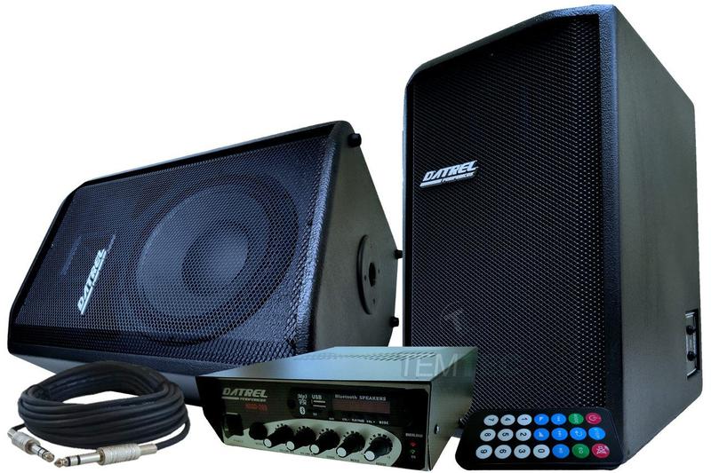 Imagem de Amplificador 200w e 2 caixas de som 400w bluet. profissional