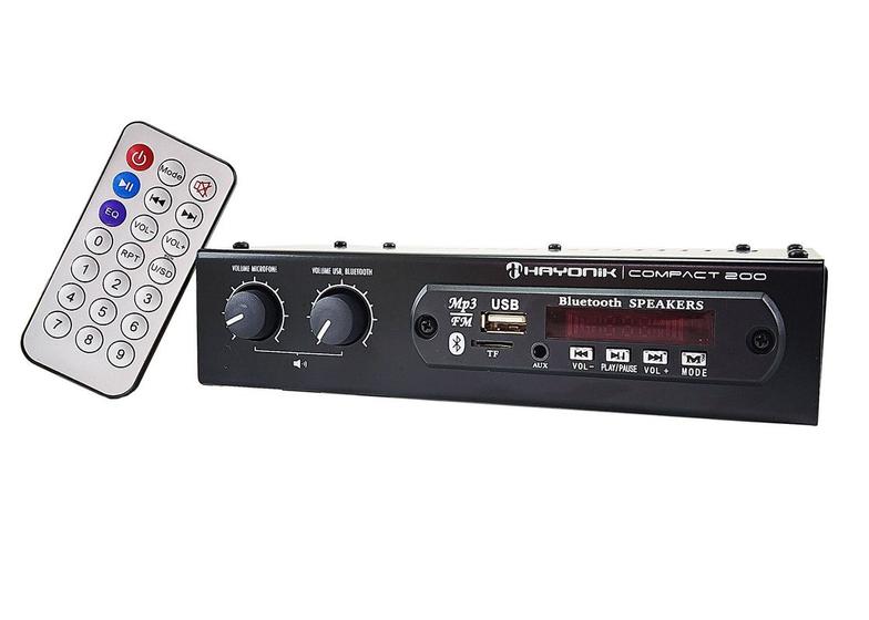Amplificador Compact 200 Hayonik 200W Som Ambiente Menor preço em Amplificador Compact 200 Hayonik 200W Som Ambiente