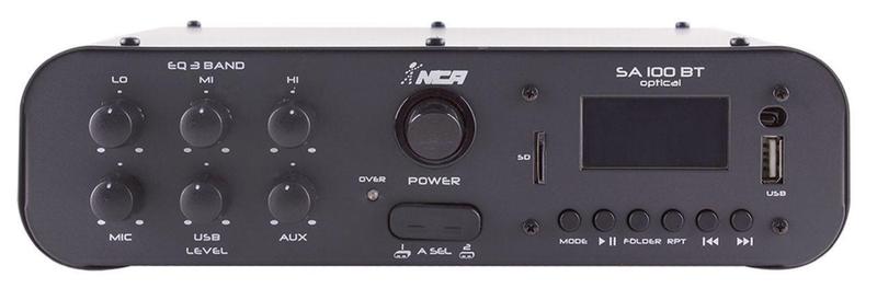 Imagem de Amplificador de Áudio Compacto NCA SA 100 BT Optical Mono com 100 Watts RMS Bluetooth SD CARD USB