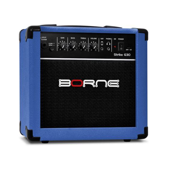 Imagem de Amplificador de Guitarra Borne Strike Azul G30 15watts 110 / 220v com Distorção