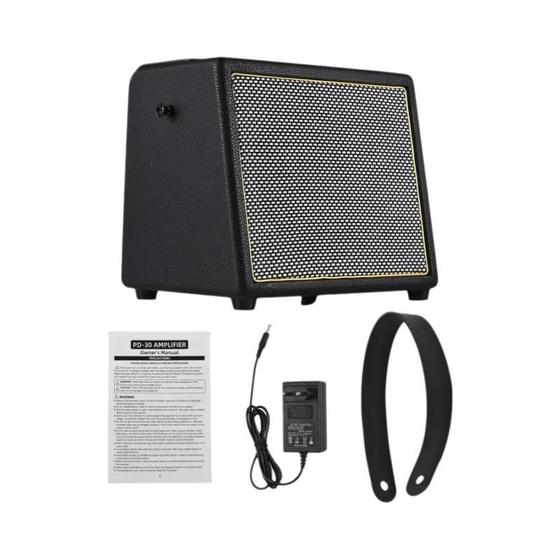 Imagem de Amplificador de Guitarra Portátil Rowin 30W com Bluetooth, Reverb, Chorus e OTG - Recarregável