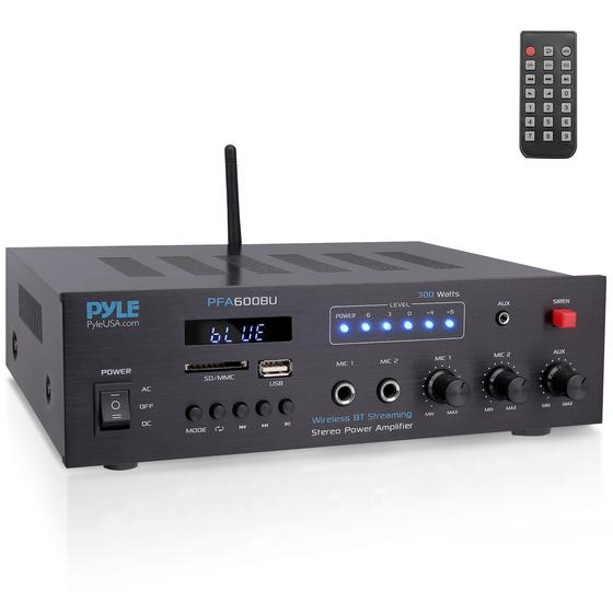 Imagem de Amplificador de Karaokê Pyle PFA600BU 300W com Bluetooth e 2 Entradas de Microfone