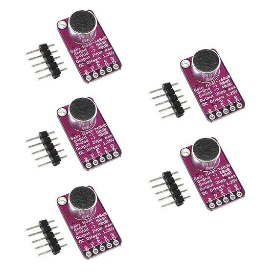 Imagem de Amplificador de Microfone Electret ACEIRMC MAX9814 (5 Unidades) com Controle Automático de Ganho para Arduino