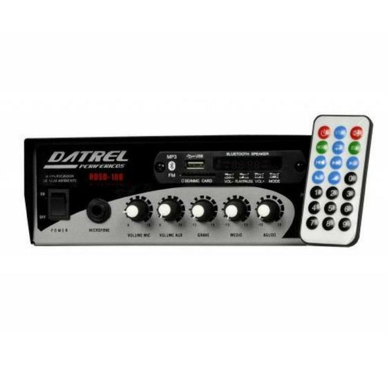 Amplificador de Som Ambiente com Bluetooth USB 100 watts HDS-100BLUE - Datrel Menor preço em Amplificador de Som Ambiente com Bluetooth USB 100 watts HDS-100BLUE - Datrel