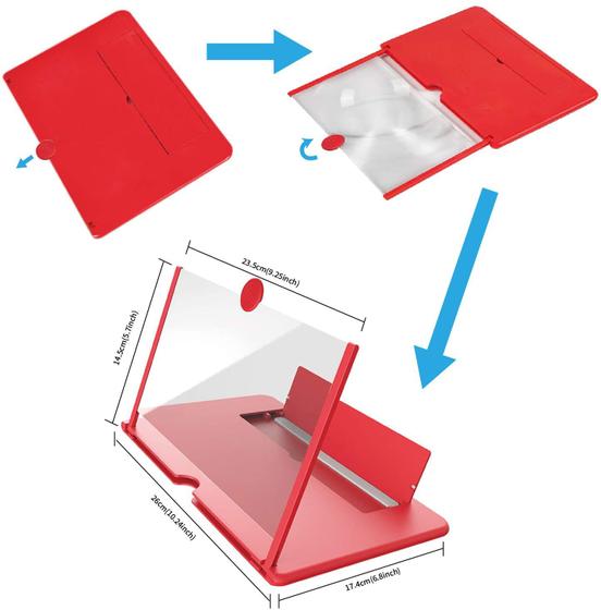 Imagem de Amplificador de Tela para Celular com Suporte Zoom Lupa 3D