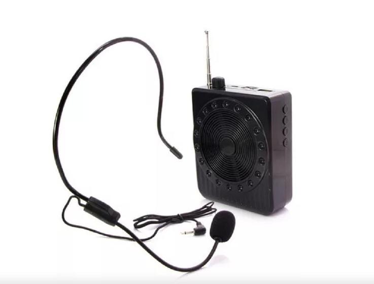 Imagem de Amplificador De Voz Megafone Com Microfone Som Alto Recarregável Entrada Usb Pendrive Mp3 Rádio