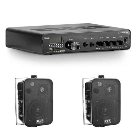 Imagem de Amplificador Frahm Slim 3000App Bt + 2 Caixas Wls M4 Pretas