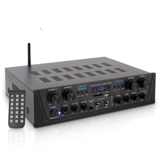 Imagem de Amplificador Pyle PTA44BT.5 500W com Bluetooth - Karaokê Sem Fio