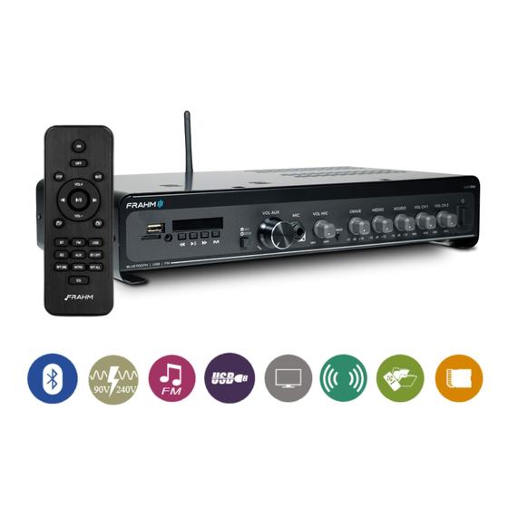 Imagem de Amplificador Receiver 240W RMS 4 Ohms Som Ambiente SLIM 3700 OPTICAL G5 Bluetooth, P2M, RCA, USB Bivolt, Frahm - 32112