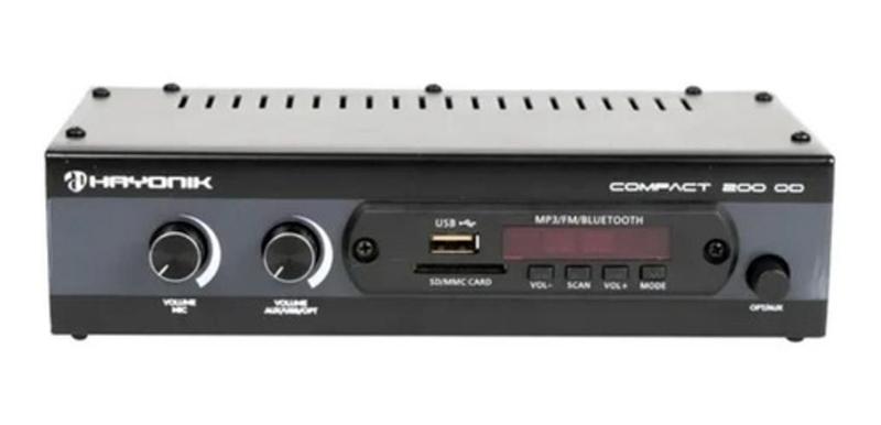 Imagem de Amplificador Receiver Ambiente Hayonik Compact 200Od Optico