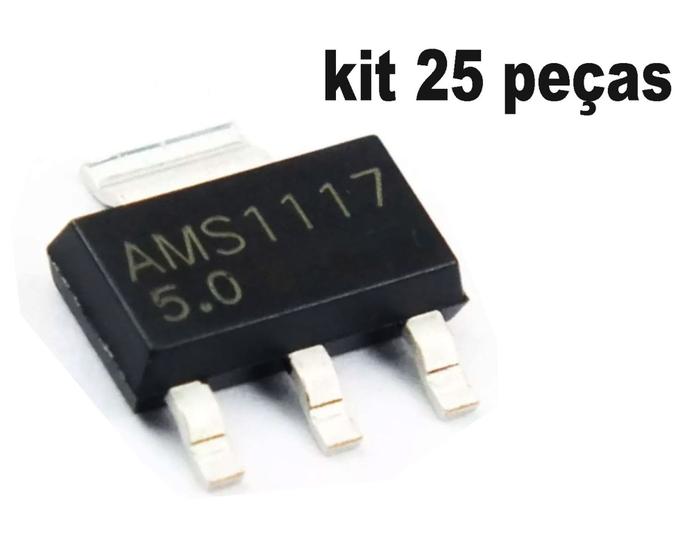 Imagem de AMS-1117 Smd 5v Circuito Integrado AMS1117 Kit 25 Peças 5v ci ams