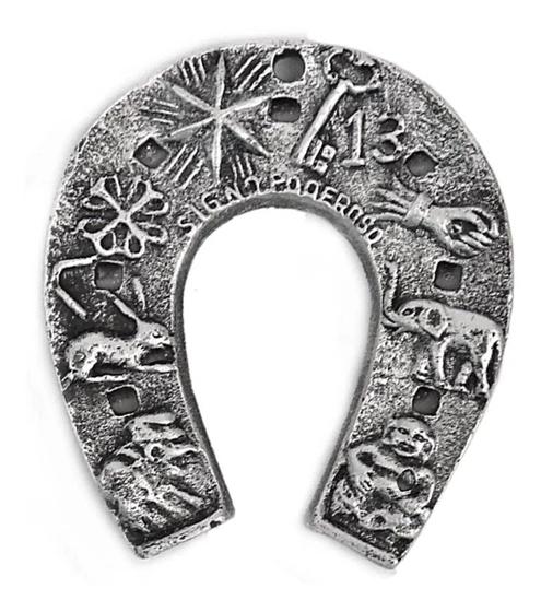Imagem de Amuleto De Parede Ferradura Da Sorte Cor Prateada