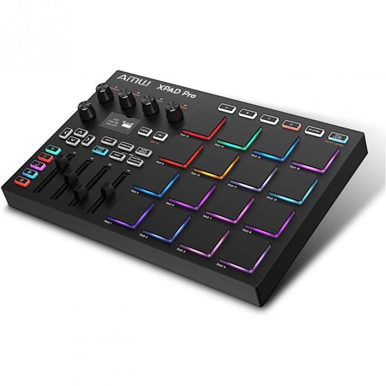 Imagem de AMW XPAD Pro Controlador Midi 16 PADs multi 4 Knobs OLED etc