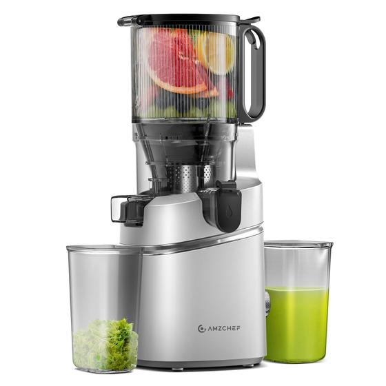 Imagem de AMZCHEF Juicer Automático Masticating 250W com Abertura de 135mm (Prata)