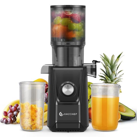 Imagem de AMZCHEF Juicer Masticating 4.25IN com Motor Silencioso e Filtro Duplo