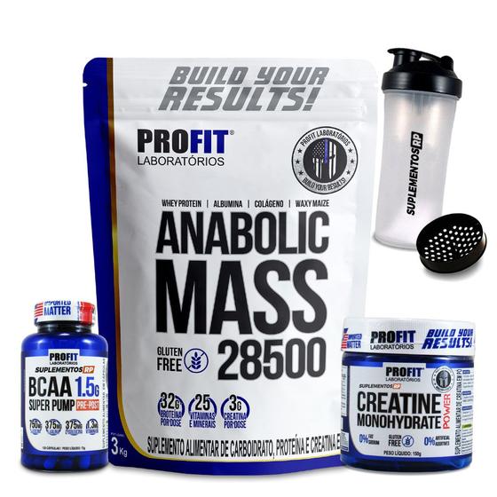 Imagem de Anabolic Mass Protein 3kg+ Creatina 150g+ Bcaa 120cap Profit