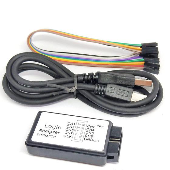 Analisador Lógico 8 Canais 24mhz Logic Analyser I2c Uart Safiratec