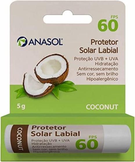 Imagem de Anasol Protetor Labial Fps 60 Coconut - 5 G