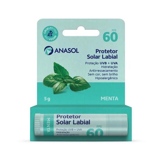 Imagem de Anasol protetor labial fps 60 menta 5g