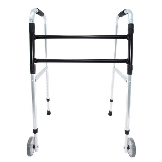 Andador Adulto de Alumínio Com Rodas Fixo e Dobravel Indaia Menor preço em Andador Adulto de Alumínio Com Rodas Fixo e Dobravel Indaia