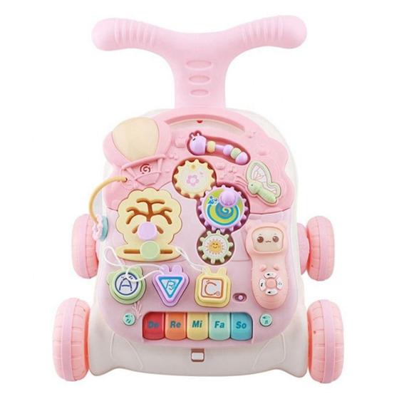 Andador Bebê Didático Vira Mesa 2 em 1 Rosa Baby Style Menor preço em Andador Bebê Didático Vira Mesa 2 em 1 Rosa Baby Style
