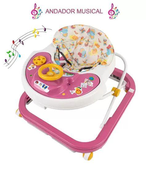 Imagem de Andador Bebe Infantil Musical Sonoro Softway Styll Baby Rosa