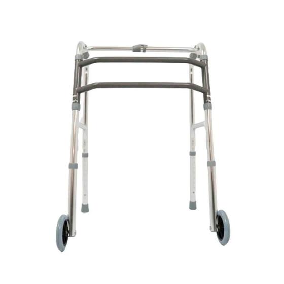 Imagem de Andador de Alumínio com rodas Articulado Regulável 3 Barras D10 Dellamed