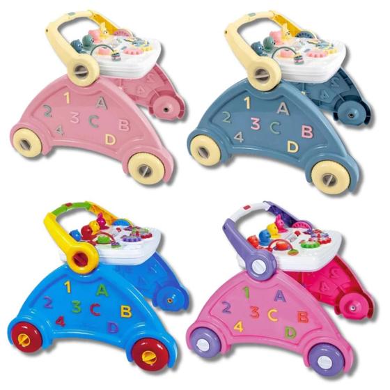 Imagem de Andador e Mesinha 2 em 1 Didático Infantil Educativo Brinquedo Bebe Interativo com Som Musica