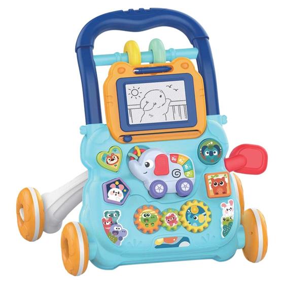 Imagem de Andador Infantil Musical Didático Educativo Empurrador Bebê DM Toys DMB6750 Azul