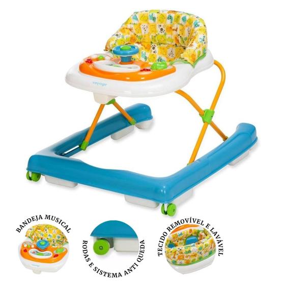 Imagem de Andador Infantil Musical Para Bebê Azul Buggy Voyage