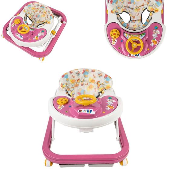 Andador infantil Sonoro Musical Styll Baby Rosa Menor preço em Andador infantil Sonoro Musical Styll Baby Rosa