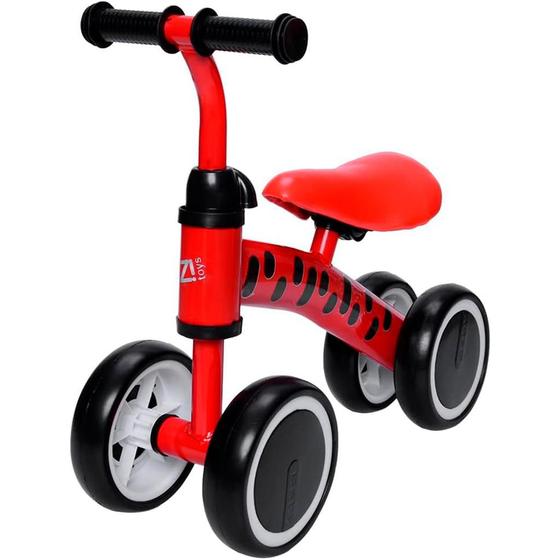 Imagem de Andador Sem Pedal Bebe Equilibrio 4 Rodas Bicicleta Vermelho Zippy Toys