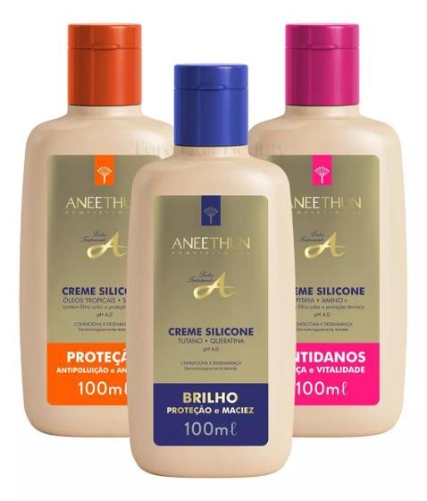 Imagem de Aneethun 3 Cremes De Silicone Linha A - 100ml Cada