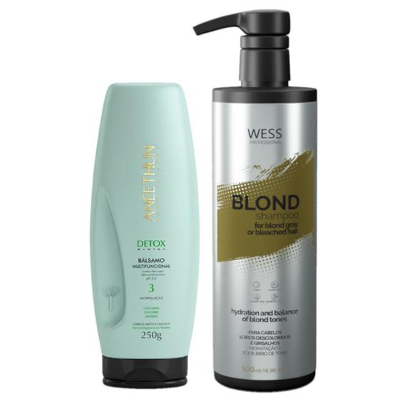 Imagem de Aneethun Bálsamo Detox System 250g +Wess Blond Shampoo500ml