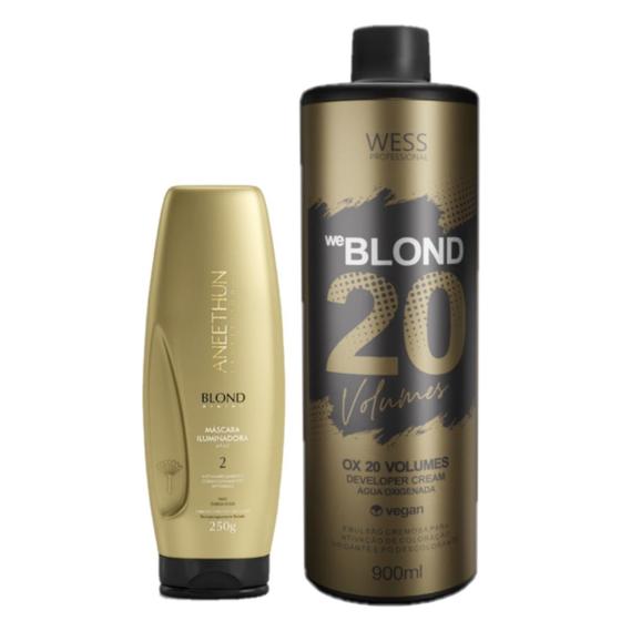 Imagem de Aneethun Blond Mask Iluminadora 250g+Wess OX 20 Vol. 900ml
