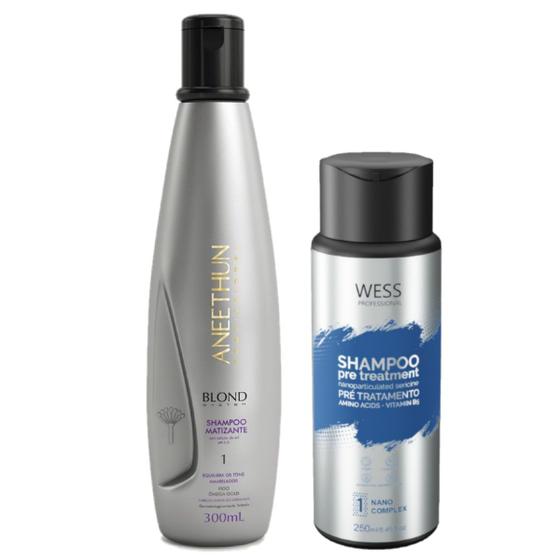 Imagem de Aneethun Blond Sh. Matizante 300ml +Wess Nano Passo 1 -250ml
