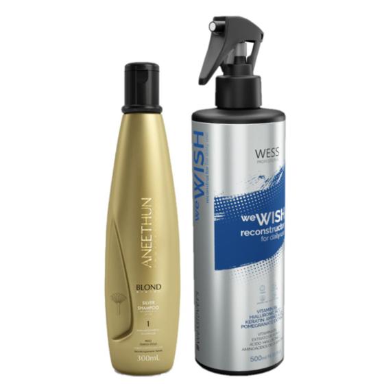 Imagem de Aneethun Blond Silver Shampoo 300ml+Wess We Wish 500ml