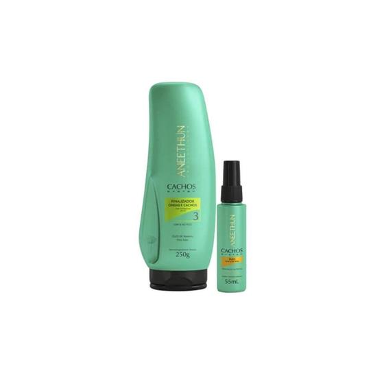 Imagem de Aneethun Cachos System Finalizador Ondas e Cachos 250g + Óleo Low No Poo Hidratação 55ml