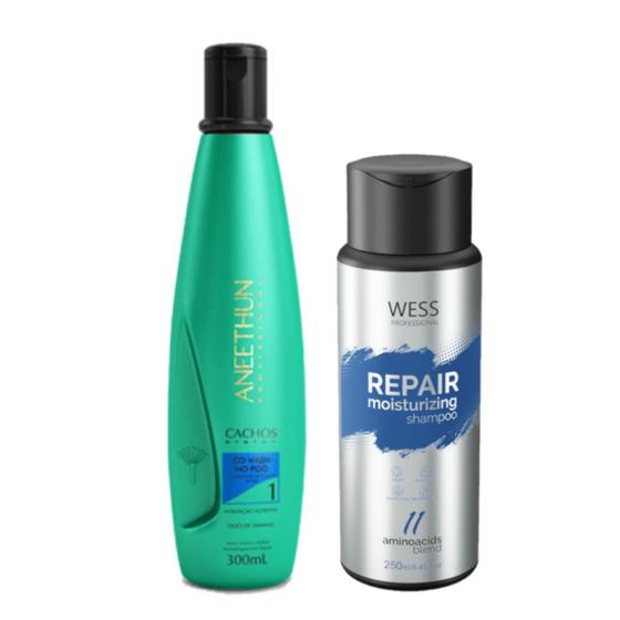 Imagem de Aneethun Cond. Cachos System300ml +Wess Shampoo Repair 250ml