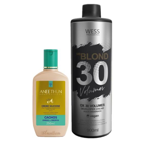 Imagem de Aneethun Creme Linha A Cachos 250ml+Wess OX 30 Vol. 900ml