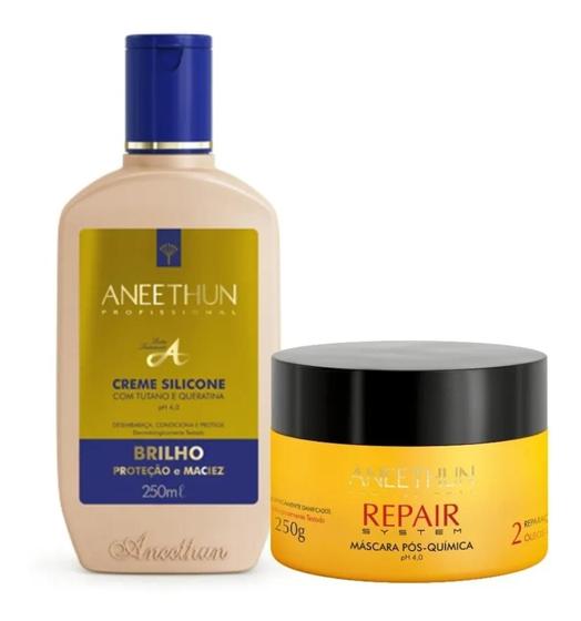 Imagem de Aneethun Creme Silicone Linha A + Máscara Repair Pós Química 250g