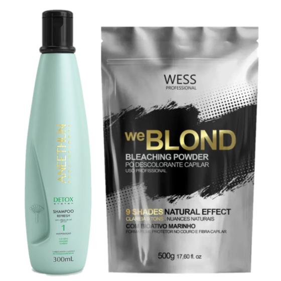 Imagem de Aneethun Detox Refresh Sh. 300ml + Wess Pó Descolorante500g